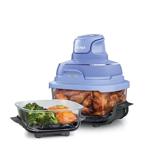 Ninja Crispi 4-in-1 Glass Air Fryer | 450°F | Non-Toxic | 4QT & 6-Cup Glass Containers w/Lids | Microwave, Freezer, Dishwasher Safe | Max Crisp, Air Fry, Bake, Recrisp | Frosted Lilac | FN101PR