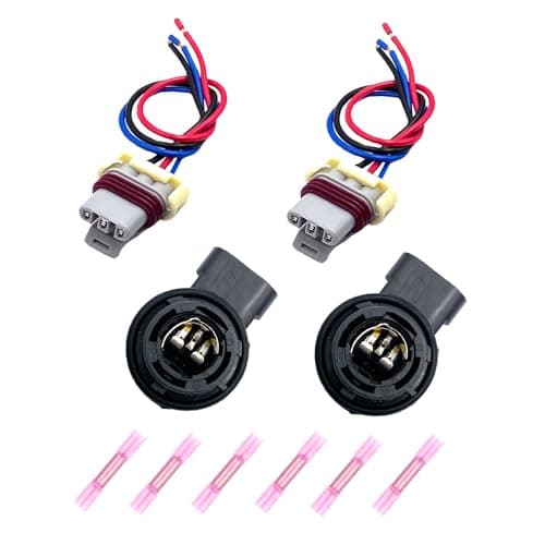 2 Pcs Daytime Running Light and Rear Taillight Bulb Socket Wiring Harness Assembly Compatible with Fiat 500X Jeep Renegade Replaces Part Number 68285062AA
