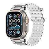 HAYONLIY Rugged Ocean Band Compatible for Apple Watch Ultra 3/2/1 49mm, S11/S10 46mm,9/8/7 45mm,3/2/1 42mm,S4/5/6/SE 44mm,Silicone Breathable Sport Strap with Metal Connector Men Women