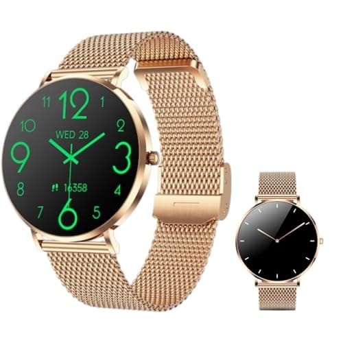 KELIUM Smartwatch with Full Touchscreen, Smart Watch Women, 24/7 Heart Rate & Sleep Monitor, IP67 Waterproof Fitness Tracker for Sports & Daily Wear