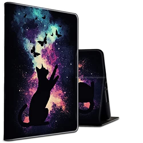 for iPad 10.2 Case 2021/2020 / 2019 Cases for 9th /8th /7th Gen Case,BEOTIWAD Auto Wake/Sleep Protective Stand Cover with Adjustable Angles for iPad 7th/8th/9th Gen,Galaxy Butterfly Cat