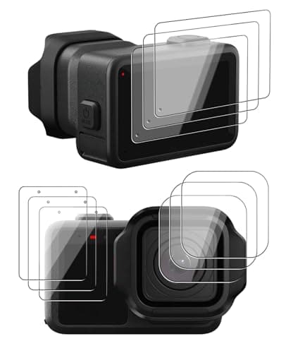 Binovaren for GoPro MISSION 1 PRO/MISSION 1 Tempered Glass Screen Protector, 9-Piece Set: 3 Front Screen + 3 Lens +3 Rear Screen, 9H Hardness Anti-Scratch, Bubble-Free HD Clarity