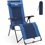 Portal Portable Zero Gravity Chair, Lounge Chair Outdoor Oversized Zero Gravity Chair Folding Lounge Chair with Adjustable Pillows and Cup Holder for Poolside Backyard and Lawn, Support 350lbs