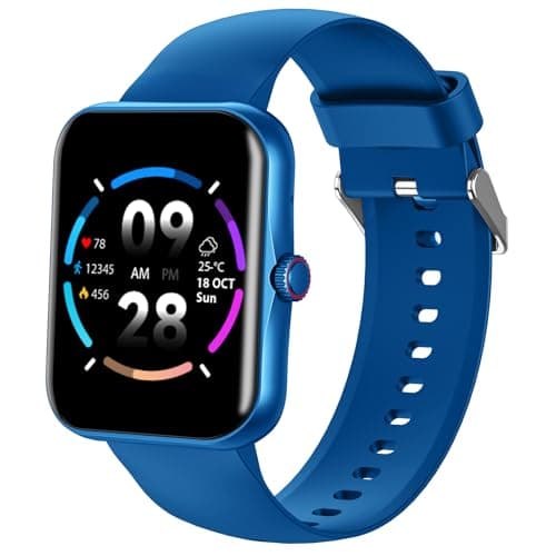 Transformers Fitness Tracker Smartwatch, Smartwatch for Kids Men Women, 1.83-inch HD IP68, Supports Voice Calls, Sleep Calories Sports Mode, Pedometer Bluetooth-Music Message Notifications (Blue)
