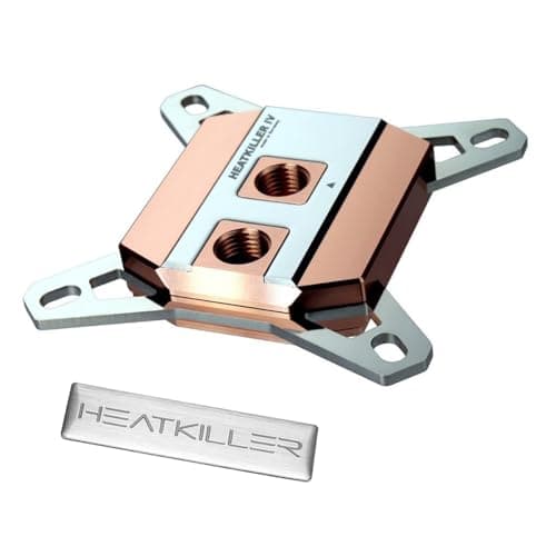 Watercool HEATKILLER IV PRO CPU Water Block (Intel LGA 1X00) and HEATKILLER Badge Bundle, Pure Copper, TR-60552-60575