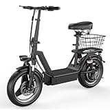 Electric Scooter for Adults, 1000W Peak Motor, 35 Miles of Range Scooter with Seat, 25 MPH Top Speed, 48V 13Ah Battery, Dual Suspension, Foldable E-Scooter with Rear Basket for Cargo, Commuting