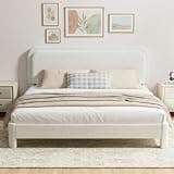YBYZNOI Upholstered Platform Bed Frame with Soft Boucle Headboard