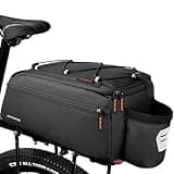 JXFUKAL Bike Bags for Bicycle Rear rack, 13L Supportive Bike Rack Bag Built-in Rigid side & Base Panel, Waterproof Reflective Ebike Trunk Pannier Saddle Seat Bag Carrier for Commuter Travel Outdoor
