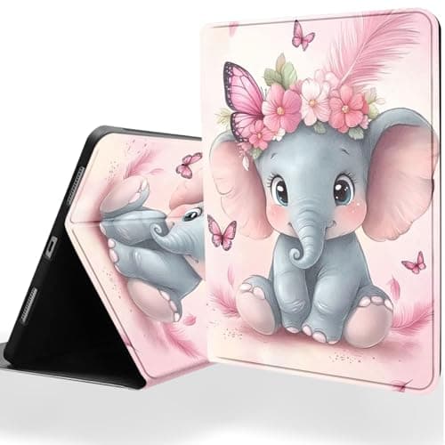 DSRGRGFDJ Tablet Case for Samsung Galaxy Tab S8/S7 11 Inch 2022/2020 Model (SM-X700/X706/T870/T875/T878),Auto Wake/Sleep and Multi-Angle Adjustable Stand Cover - Cute Elephant Butterfly