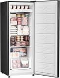 LESOGE Full-Size Upright Freezer with Single Glass Door, External Temperature Display, Spacious Storage Capacity, Energy Efficient Performance