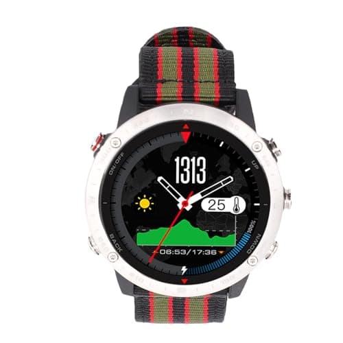 RiToEasysports Smart Sports Watch Sports Watch Swim Proof Smartwatch for Men with Depth Sensor Barometer 320mAh Battery Ti Alloy Nylon Band