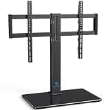 PERLESMITH Universal Swivel TV Stand for 32-75 inch TVs, Table Top TV Stand Base up to 99 lbs, 4 Height Adjustable Universal TV Legs with Tempered Glass Base, Max VESA 600x400mm, PSTVS02-N1