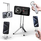 ULANZI MA30 Magnetic Phone Tripod Stand for iPhone - Aluminium Maglock Smartphone Mini Tripod Pocket Cell Phone Stand Strong Magnet Quick Mount Compatible with iPhone 17 16 15 14 13 12 Series, Silver