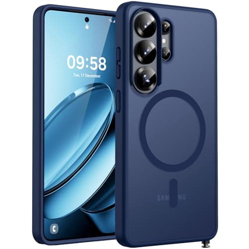 TOCOL for Samsung Galaxy S26 Ultra Case, Built-in Magnetic Ring, Drop Protection, Slim Translucent Matte Phone Case for Galaxy S26 Ultra 6.9 inch (Dark Blue)