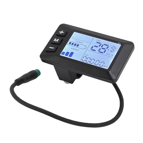 Qinlorgo Electric Bike LCD Display, 5 Pin Rain Proof ABS Control Panel with Connector, for 24V 36V 48V E Bike Scooter