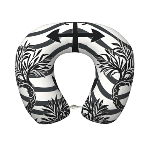Travel Pillow Memory Foam Neck Pillow for Traveling Airplane, Washable Cover(Vine Ripple Boat Anchor)