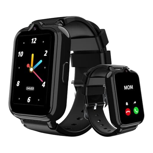 Spodus 4G Kids Watch with GPS Tracker Smart Watch for Boys HD Touch Screen Video & Voice Chat Calling Pedometer SOS Alarm Calculator Camera Waterproof Digital Watch Age 5-12