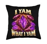 I Yam What I Yam Bootleg Meme Ube Pun Purple Yam Dad Joke Throw Pillow