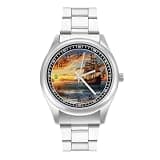 NTVOWPZO Three-Hand Analog Stainless Steel Watches for Men Easy Reader