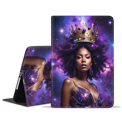 POIUYTREW Case for iPad 5th/6th Generation (9.7-inch, 2017/2018), iPad Air/iPad Air 2 Case, PU Leather Folio Smart Cover with Stand & Auto Wake Sleep - American Black Girl