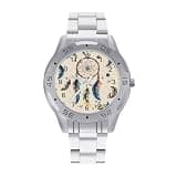 NTVOWPZO Three-Hand Analog Stainless Steel Watches for Men Easy Reader