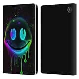 Head Case Designs Officially Licensed Wumples Drip Smiley Cosmic Arts Leather Wallet Case Compatible with Amazon Fire 7 2022