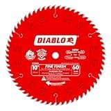 Diablo Fine Finish Saw Blade for Wood - Ultra-Smooth Cuts, 60 Hi-ATB Teeth, 10" Diameter, .098" Kerf, 5/8" Arbor - D1060X
