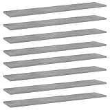 Makastle 8-Piece Bookshelf Board Engineered Wood Tabletop Mount Office Etagere Shelf Weather Resistant 39.4" x 7.9" x 0.6" Rectangular