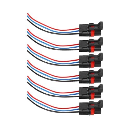 TNAIYH 6PCS Car Pulse Power Plug Pigtail Connector, 16AWG Vehicle Pulse Plug Wiring Bus Bar Harness Pigtail Connector Replacement, Compatible with Ranger XP 1000, RZR, Pro RS1 (Blue)