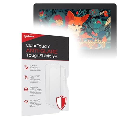 BoxWave Screen Protector Compatible with XPPen Artist Ultra 16 Drawing Tablet (15.6 in) - ClearTouch Anti-Glare ToughShield 9H (2-Pack), Anti-Glare 9H Tough Flexible Film Screen Protector