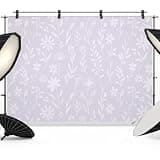 Purple Floral Backdrop 8x6ft Rustic Flowers Leaves Wildflower Pastoral Photography Backdrop Photoshoot Background Tapestry Banner for Birthday Baby Shower Decoration Party Video Photo Studio Props
