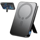 for Magsafe Power Bank, 12000mAh Magnetic Portable Charger with Adjustable Stand - Travel Essentials Wireless Battery Pack with USB-C 20W Fast Charging, LED Screen, for iPhone 17/16/15/14 Series,Black