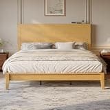 SHA CERLIN King Size Bamboo Bed Frame with Tall Headboard, Japanese Joinery Platform Bed, Sturdy Wood Slat Support, 7.9" Under-Bed Storage, No Box Spring Needed, Easy Assembly, Natural