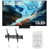 Samsung QN83S90HAEXZA 83" S90H Series OLED 4K UHD Smart Vision AI TV with a Walts TILT-MOUNT-43-90 Tilt Mount and Amber Protection 6-Outlet-Surge Surge Protector (2026)