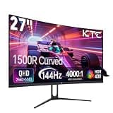 KTC 27 Inch Curved Gaming Monitor, 1440P QHD 144Hz 1500R PC Monitor, H27S5C