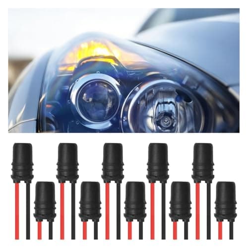QEUOBUE T10 194 Car Instrument Bulb Socket, Round Mouth Automotive Pre-Wired Harness Plug Connector Adapter, Rubber Lamp Holder Female Socket, Vehicle LED Bulbs Replacement Accessories(10PCS)
