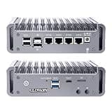 Glovary N6005 Mini PC Fanless Firewall Appliance, 4 x i226V 2.5GbE LAN OPNsense Router, Network Security Hardware, DDR4 32GB RAM 512GB SSD, 4K Triple Display