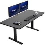 VIVO Electric 60 x 30 in Standing Desk, Memory Height Adjustment, 1B Series, Holds 220 lbs, Black Top Black Frame, DESK-KIT-1B6B-30