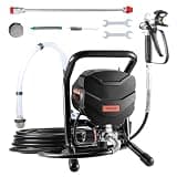VEVOR Stand Airless Paint Sprayer, 650W High Efficiency Airless Sprayer, 3000PSI Electric Paint Sprayer Machine Extension Rod and Cleaning Kits for Interior and Exterior Furniture/Fence/Home/House
