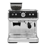 EcoSummer Steel Espresso Machine, Professional Barista Coffee Maker with Built-in Coffee Grinder and Milk Frother, Coffee Brewer for Home and Kitchen