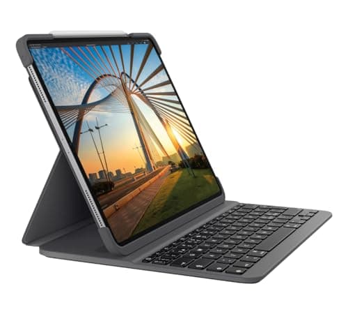 Logitech Slim Folio Pro Keyboard for iPad Pro 12.9 inch (3rd and 4th Generation) (Model: A1876, A1895, A1983, A2014) Scandinavian QWERTY Layout - Graphite 【Bulk Version - Without Packaging】