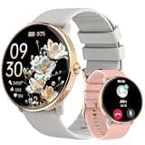 Smart Watch for Women Fitness Tracker: Waterproof Bluetooth Call Answer/Make Smart Watches for Android/iPhone Digital Women Smartwatch Activity Pedometer Heart Rate SpO2 Monitor 120+ Sports Model