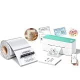 Phomemo 241BT 4X6 Wireless Thermal Printer & 200Pcs Transparent Thermal Label 4x3, Label Printers for Shipping Package, Compatible with iPhone, Android, Amazon, Shopify, UPSP, Green
