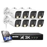 ANNKE 8CH 3K Security Camera System with Smart Dual Light, 8 Channel Surveillance AI DVR with Human/Vehicle Detection, 8x 5MP (2960 * 1665) CCTV Analog Cams with Mic, IP67, Color Night Vision, 2TB HDD