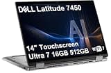 Dell Latitude 7450 7000 2-in-1 Business AI Laptop (14" FHD+ Touch, Intel Ultra 7 165U (> i7-1365U), 16GB DDR5, 512GB SSD), IR Webcam, Fingerprint, Thunderbolt 4, Win 11 Pro, Prev-Gen Pro 14 Plus