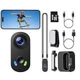 4K Mini Body Camera, Wearable Action Cam with Magnetic Mount, Charging Case, WiFi App Control POV Cam EIS Stabilization, 64GB SD Card, Hands-Free Recording for Vlogging Travel Cycling Motorcycle