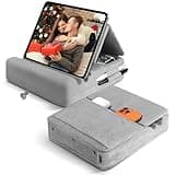 TpeeTeek Tablet Pillow Stand with Storage, Foldable iPad Holder for Lep, Bed, Sofa, and Desk - Soft Pad Dock with Pocket and Stylus Mount Compatible with 4-13" iPad Pro/Air/Mini, Galaxy Tab, Kindle