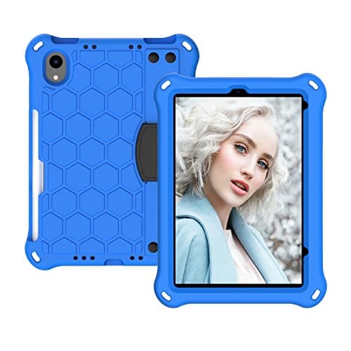 FortisShield for iPad mini 6 Shockproof Tablet EVA Cover with Shoulder Strap and Hand Strap Dropproof Stand Tablet Case(Blue+Black)
