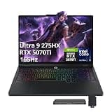 Lenovo Legion Pro 5 16" WQXGA 165Hz Gaming Laptop, Intel Core Ultra 9 275HX, GeForce RTX 5070 Ti 12GB GDDR7, 16GB DDR5, 2TB Storage (1TB SSD+1TB Docking Station), Backlit Keyboard, Win 11, Black