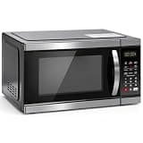 Smad Microwave Countertop Ovens 1000 Watt, Black Small Microwave 1.1 Cu Ft, Large Microwave Digital 6 Auto Cooking, Eco Mode, Child Lock, 10 Power Level, Led Display, Easy Clean, Memory Function